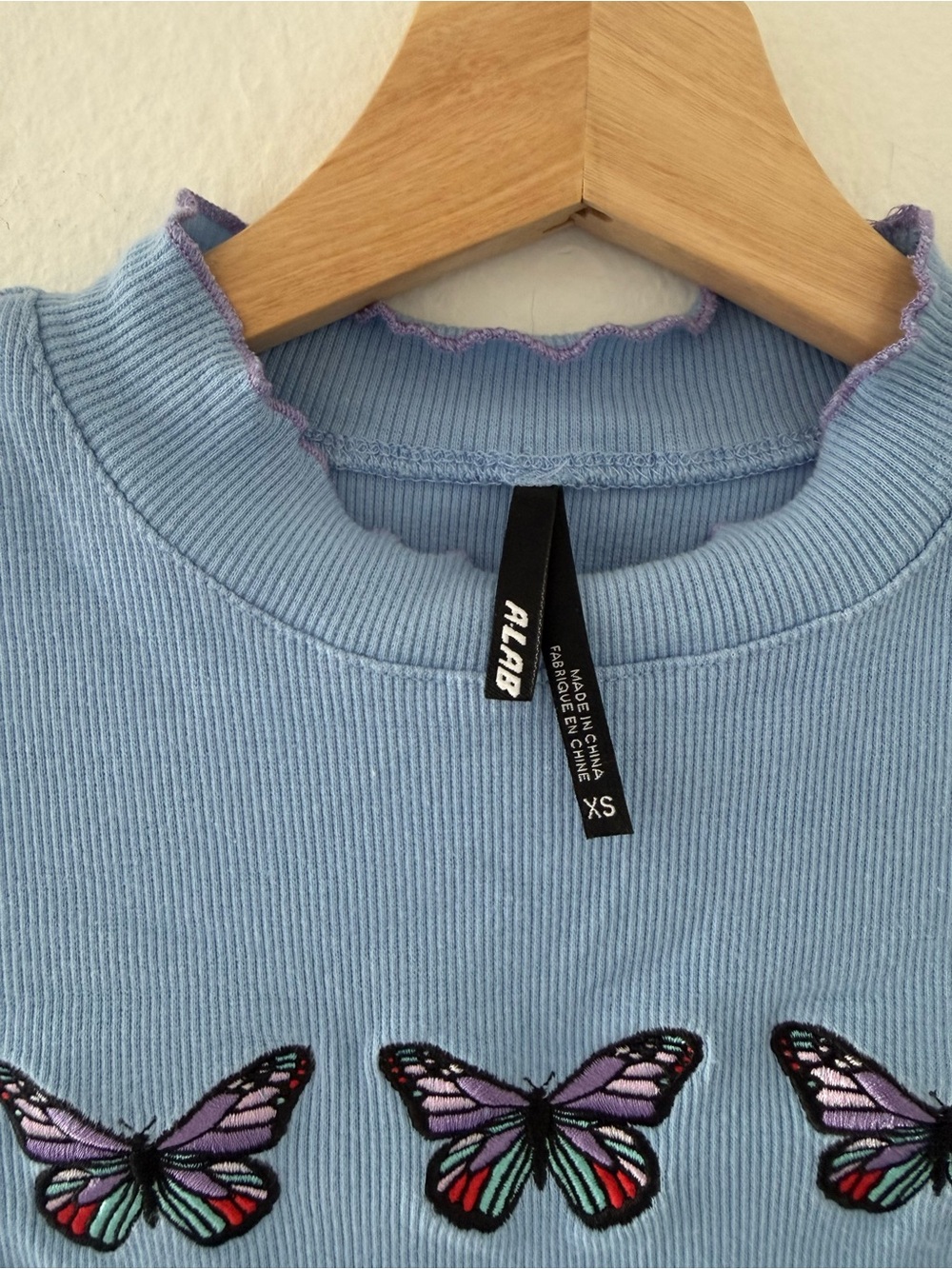 Blue Butterfly Embroidered Mini Dress - Picture 3 of 3